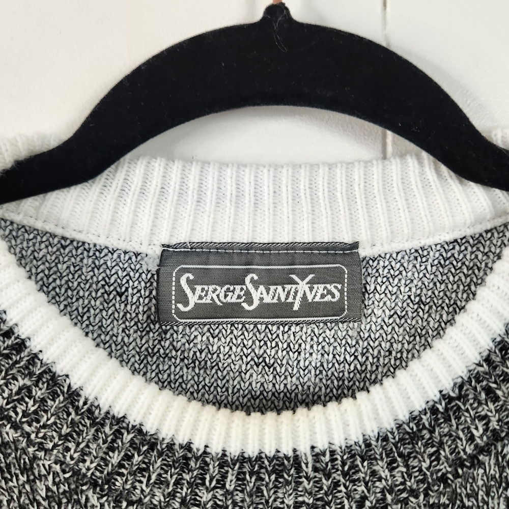 Vintage 90s Gray Knit Grandpa Sweater Mens Preppy Oversized Eclectic Size Large - Picture 5 of 10